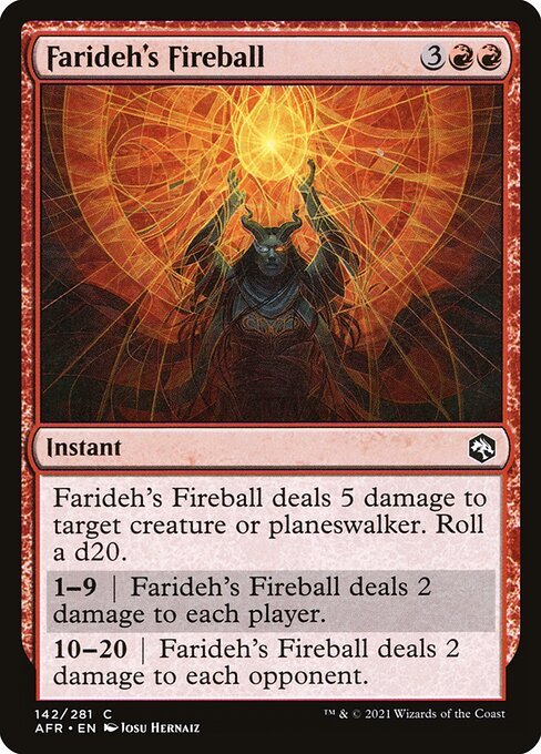 Farideh's Fireball card from AFR #142