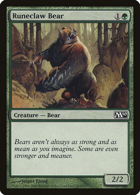 Runeclaw Bear card from M10 #203