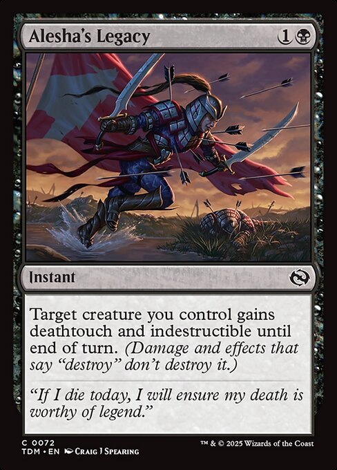 Alesha's Legacy card from TDM #72