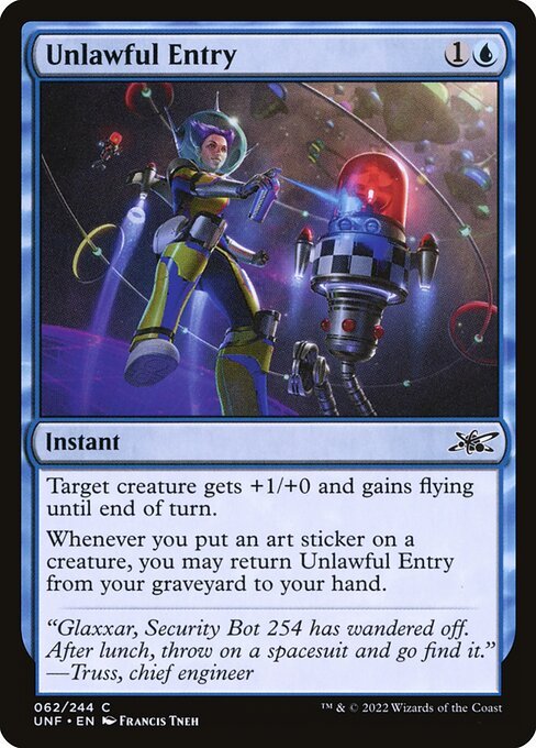 Unlawful Entry card from UNF #62