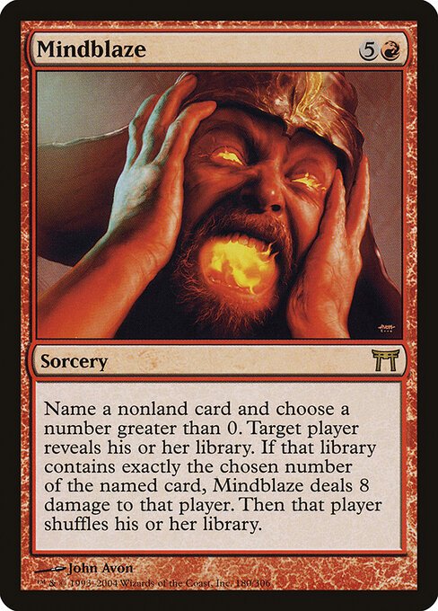 Mindblaze card from CHK #180
