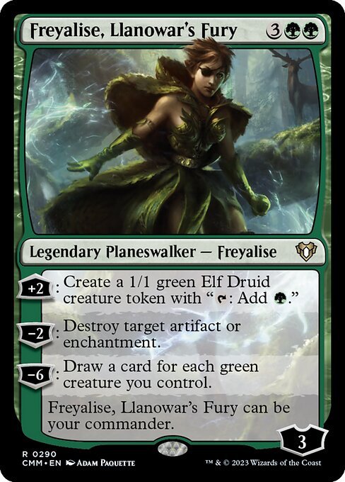 Freyalise, Llanowar's Fury card from CMM #290