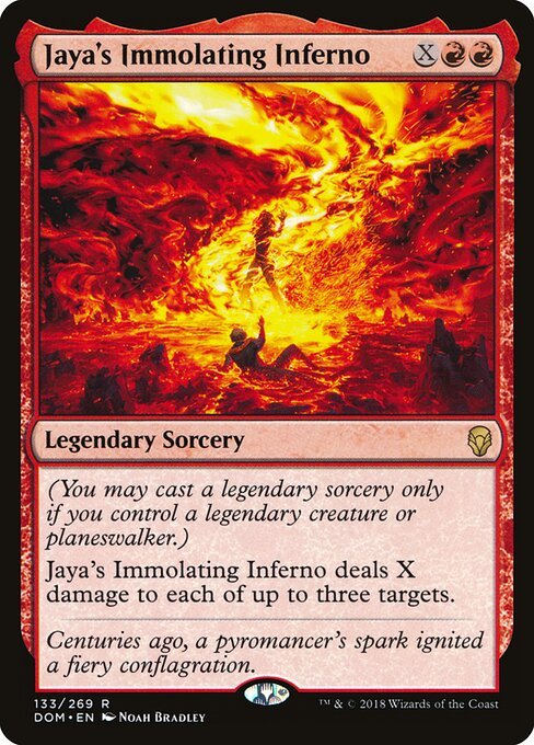 Jaya's Immolating Inferno card from DOM #133