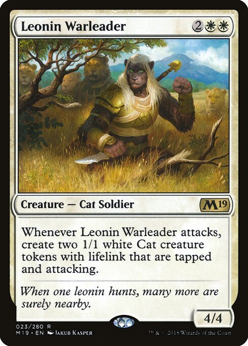 Leonin Warleader card from M19 #23