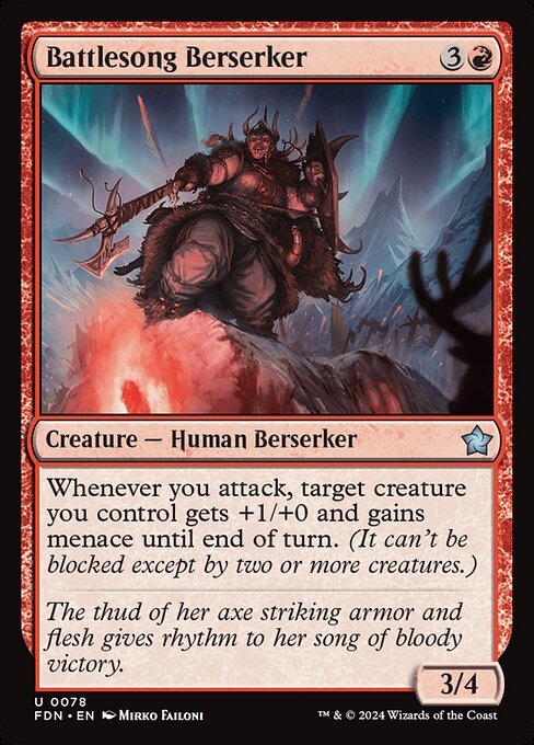 Battlesong Berserker card from FDN #78