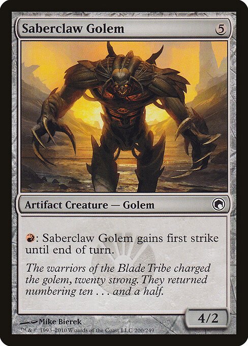 Saberclaw Golem card from SOM #200