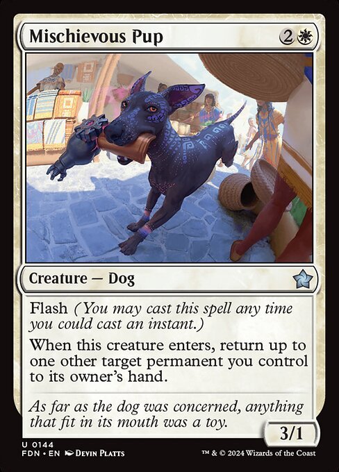 Mischievous Pup card from FDN #144
