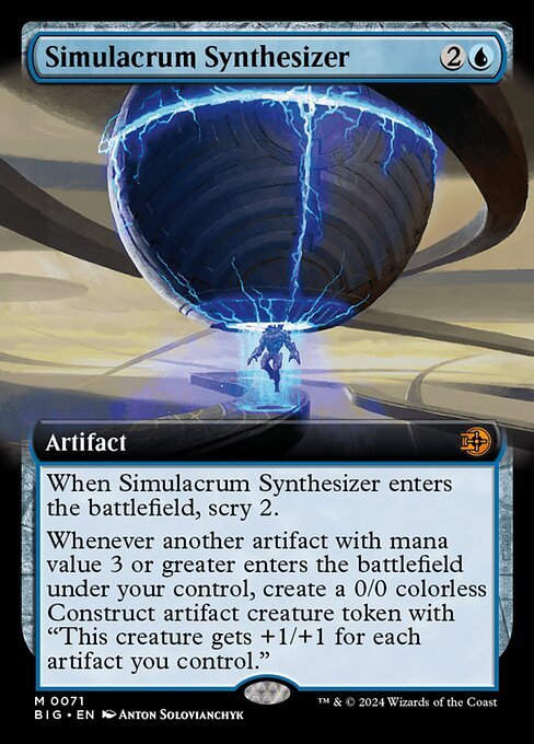 Simulacrum Synthesizer card from BIG #71