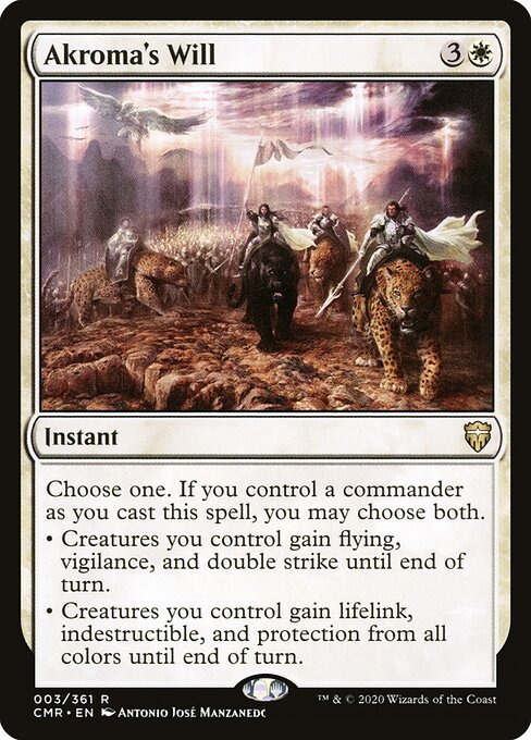 Akroma's Will card from CMR #3