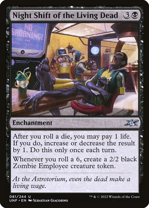 Night Shift of the Living Dead card from UNF #81