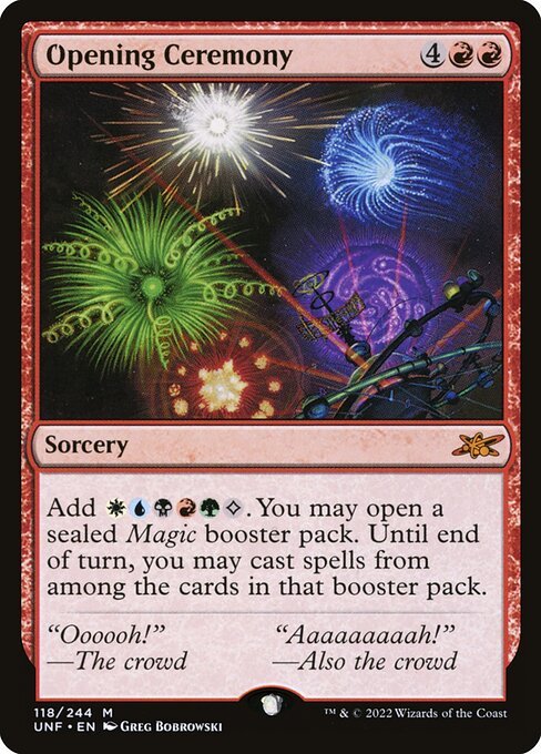 Opening Ceremony card from UNF #118