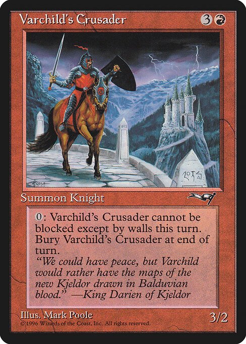 Varchild's Crusader card from ALL #121